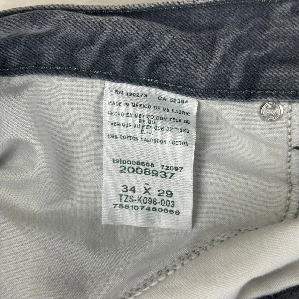 Lee Jeans Mens Regular Fit 34x29 Grey Straight Leg Denim Cotton Pants VTG Y2K‎